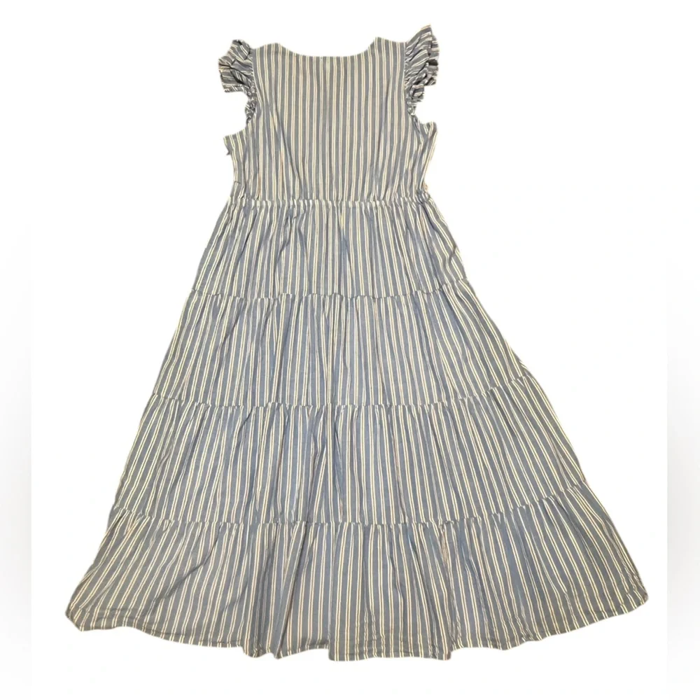 J. Crew Blue and White Striped Maxi Dress